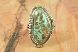 Genuine Candelaria Turquoise Sterling Silver Navajo Ring